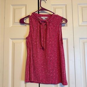 Liz Claiborne Pink Sleeveless‎ Tie Front Blouse